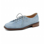 Style Genuine Leather Low-heeled Fashion Loafers Lace-up Oxford Shoes Spring and Autumn Brogues Mule 35