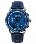 Zeppelin New York Chronograph Odinė apyrankė Mėlynas ciferblatas Kvarcinis 88783 Vyri&scaron;kas laikrodis mėlyna