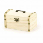 Coffre en bois - Petit mod&egrave;le - 13 x 8 x 8 cm - Beige - Bois massif - Petit meuble compl&eacute;ment