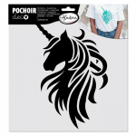 Pochoir textile - Aladine - Licorne - 28x28 cm - Customisation - Loisirs cr&eacute;atifs