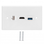 Buitinis CAT6 HDMI USB3.0 sąsajos lizdo skydelis, tvirtinamas prie sieninės plok&scaron;tės, JAV standartas
