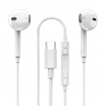 Skaitmeninės C tipo laidinės ausinės, suderinamos su C tipo sąsajos mobiliaisiais telefonais 9D HiFi stereo muzika su HD mikrofonu Ausinių triuk&scaron;mo mažinimas, skirtas Samsung balta