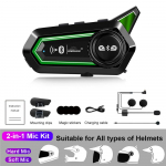 BT31 Motociklo Bluetooth &Scaron;almo Laisvų Rankų Įranga Interkomas 1000mAh Moto 500m Interfonas Belaidis Vandeniui Atsparus Laisvų Rankų Skambinimo Ausinė žalia
