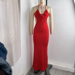Berankovė Atvira Nugara Maxi Suknelė Moterims Vasarinė Prigludusi Eleganti&scaron;ka Seksuali Apranga Moterims Gimtadienio Vakarėliui Klube Vasarinė Suknelė L raudona
