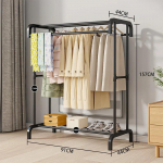 Didelis drabužių stovas daugiasluoksnis buitinis kilnojamas patalpų drabužių kabykla paprastas pastatomas džiovinimo stovas su ratukais paltų kabykla džiovinimo stovas