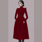 Hepburn stiliaus retro auksinė aksominė liekninanti juoda suknelė - moteri&scaron;ka nauja rudeninė eleganti&scaron;ka suknelė metiniams susitikimams M
