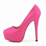 Moteri&scaron;ki bateliai 14cm apvalus priekis auk&scaron;ti kulniukai stiletos Femme Seksualūs moteri&scaron;ki lakuotos odos naktinio klubo raudoni vestuviniai batai juodi platforminiai kulniukai 39 pink