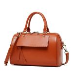 Natūralios odos Bostono pagalvės rankinė - Žieminė kasdienė rankinė ir kurjerio tipo rankinė per petį moterims saulėlydis/geltona