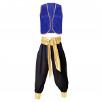 Vyri&scaron;kas arabi&scaron;ko princo kostiumas, pintas liemenė, marginti keliai, elastinis juosmuo, karnavalinis kostiumas, cosplay karali&scaron;kos mėlynos spalvos/juoda