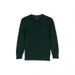 Polo Ralph Lauren Vienspalvis Jodinėjimo Siuvinėjimas Storas Mezgimo Megztinis Vaikams Megztinis Tamsiai Žalias 323702674-055 XL