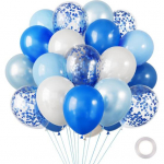 30 vnt. 12 colių metalizuotų balionų, chromuoti latekso balionai su juostele