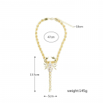 Moteri&scaron;kas vintažinis perlų vėrinys su undinėlės a&scaron;arų pakabuku