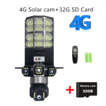4G Saulės Monitorius Multifunkcinis Mažos Galios Nuotolinio Valdymo Gatvių Ap&scaron;vietimas WIFI I&scaron;mani Trijų Ekranų Kamera 【With RC】4G camera + 32g juoda