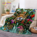 Mi&scaron;ko gyvūno flanelė &scaron;ilta, jauki, lengva, &scaron;ilta mi&scaron;ko karaliaus tigro ir vilko antklodė Namų biuro kelioninė sofa antklodė. 100x150cm