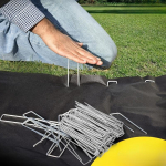 Cinkuoti U formos sodo kra&scaron;tovaizdžio kuolai augalų atramai, saugumui ir gėlių apsaugai 5PCS balta