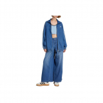 Adidas Originals Adicolor Džinsinis Adilenium 3 Juostelės Sportinis Džemperis Patogus Madingas Trendi Paprastas Sportinis Džinsinis &Scaron;varkelis Moteri&scaron;ki Vir&scaron;utiniai Drabužiai JY2896 L