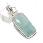 Aquamarine Gemstone Handmade 925 Sterling Silver Jewelry Pendant 1.77 d9l67