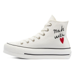 Converse Chuck Taylor All Star Lift High Valentino diena - Vintage White Moteri&scaron;ki kedai Egret Black 571119C 35