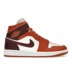 Air Jordan 1 Vidutinio dulkėto persiko spalvos moteri&scaron;ki sportbačiai oranžiniai naktiniai maroon burė BQ6472-200 38.5