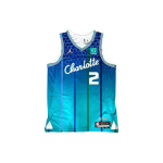 Jordan Charlotte Hornets LaMelo Ball Miesto Edition mar&scaron;kinėliai Dryžuoti Laisvalaikio Apvalia Kaklo Berankoviai Krep&scaron;inio Mar&scaron;kinėliai Vyrams Mar&scaron;kinėliai Mėlyni DB3625-419 M