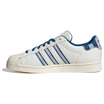 Adidas Originals Superstar Laisvalaikio Patogūs Patvarūs Kvėpuojantys Žemi Sportbačiai Unisex Sportbačiai Balti Mėlyni IE7307 40⅔