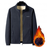 Vyri&scaron;kas rudeninis žieminis paltas Spalva Blokas Storas pliu&scaron;inis Užsegamas užtrauktuku Vidinės ki&scaron;enės Ilgomis Rankovėmis Stovas Apykaklė Kaklo Apsauga &Scaron;ilta Stora Užtrauktuku Ki&scaron;enės Kardiganas 5XL pilka