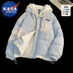 NASA MARVEL Men's Hooded Puffer Jacket L