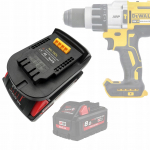 Rosfix Adapteris Milwaukee 18V akumuliatoriui į Dewalt 18V &ndash; Suderinamumas su Dewalt 18V įrankiais | Tvirta konstrukcija | Lengvas montavimas