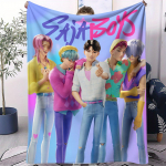 Kpop Demonų Medžiotojai Saja Berniukai Mystery Antklodė Super &Scaron;ilta Mink&scaron;ta Su Ra&scaron;tu Pliu&scaron;inė Mesti Antklodė Mergaitėms Berniukams Flanelinė Antklodė 150x200cm