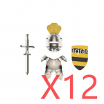 Suderinami MOC Viduramžių statybinių kaladėlių personažai Kariai Drakonų riteriai Juodasis liūtas Erelis Žaislas Dovana Kaladėlės Ūkininkas Karys X048