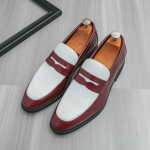 Madingi atvira burna juokiantys odiniai klumpės Madingi spalvoti vyri&scaron;ki žemi odiniai batai Eleganti&scaron;ki verslo biuro vyri&scaron;ki laisvalaikio batai 42 raudona