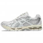 ASICS GEL Nimbus 10.1 Atsparūs trinčiai Žemi Laisvalaikio Bėgimo Bateliai Unisex Balti Sidabriniai Sportbačiai 1203A761-100 37.5