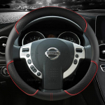 for Nissan March K10 K11 K12 K13 K14 Micra Car Steering Wheel Cover PU Leather Auto Accessories O shape White