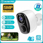 OKAM PRO APP 4G Kamera HD 5MP 130&deg; Plataus Kampo Objektyvas 5000mAH Baterija Kamera Lauko IP66 Atspari Vandeniui IP CCTV Spalvotas Naktinis Matymas camera