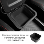 MINI Countryman U25 2024 2025 Silikoninė automobilio centrinė porankių daiktadėžė Centrinės konsolės priedai for U25 countryman juoda