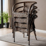 Eleganti&scaron;ka rankomis pinti vandeniui atspari rotango kėdė - Storas, auk&scaron;tos klasės dizainas namams