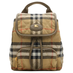 Burberry Pasagos Logotipas Smėlio spalvos Patikrintas Odinis Apvadas Riterio Emblema Dažyti Metaliniai Aksesuarai Nailoninis Mini Kuprinė Moteri&scaron;ka kuprinė smėlio 81189091 Basic Set (Bag+Dust Bag)