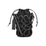Loewe Anagram reljefinis logotipas Rai&scaron;teliu užsegamas Lengvas putos gumos kibiro formos krep&scaron;ys Moteri&scaron;kas peties krep&scaron;ys Juodas C630G26X01-1100 Basic Set (Bag+Dust Bag)