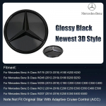 Skirta Mercedes Benz W176 W246 W205 W212 W207 W217 W251 W166 Sidabrinis ir Juodas Emblema Priekinės Grotelės Ap&scaron;viestas Logotipas Žvaigždės Ženklelis