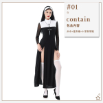 Suaugusiųjų kostiumas cosplay seksualus kryžiuočio vienuolės kostiumas karnavalo cosplay kostiumas S black