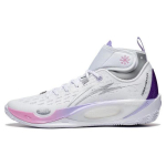 Li Ning 808 2 ULTRA Abrasion Resistant Breathable Mid top Basketball Shoes Men's White Bad Little Purple ABAT007-1 47.5
