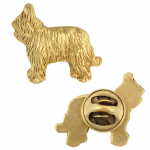 Briard, Berger de Brie II - gold-plated pin brooch, elegant dog ornament, unique pin by Art-Dog brand beige