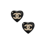 Chanel Classic Dvigubas C &Scaron;irdies Lydinio Auskarai Moteri&scaron;ki auskarai Juodi AB9377-B0908-NK212 Black,F