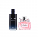 Dior Sauvage Eau de Parfum ir Miss Dior Eau de Parfum kvepalų rinkinys Wasteland Men's 60ml+Miss Dior Women's 30ml