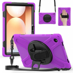 Dėklas Samsung Galaxy Tab A11+ A9+ A9 A11 Plus 11 colių SM-X230 Plan&scaron;etinio kompiuterio dėklas Tab A9 A11 8.7 SM-X130 Peties dirželis Funda Capa A9 8.7 inch violetinė