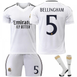 Real Madrid Bellingham Vaikų Futbolo Apranga Rinkinys Poliesteris Kvėpuojanti Greitai Džiūstanti 100-110cm Balta 100-110 cm balta