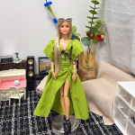30cm FR Supermodel Žvaigždės Princesės Lėlės Žaislai 1/6 BJD Lėlė Mados Dizainas Žalia Suknelė Auksiniai Ilgi Plaukai Judančios Jungtys Apsirengimo Žaislai 30cm yellow