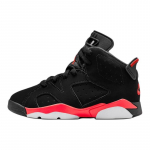 Air Jordan 6 Retro Infrared Salesman vidutinio auk&scaron;čio vaiki&scaron;ki krep&scaron;inio bateliai juodi/raudoni ikimokyklinio & pradinio mokyklinio amžiaus IQ1277-001 32