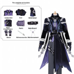 Genshin Impact Flins Cosplay Kostiumų Rinkinys Su Aksesuarais Anime Vaidmenų Žaidimui L black