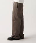 DICKIES Dvigubos kelių 85283 Laisvo kirpimo darbo kelnės Chaki rudos Khaki Brown/33 gray